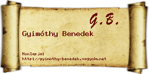 Gyimóthy Benedek névjegykártya