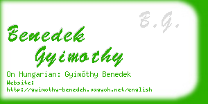 benedek gyimothy business card